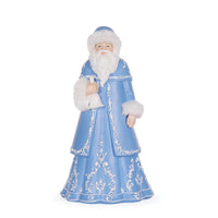 Blue & White Santa With Fur - 31cm