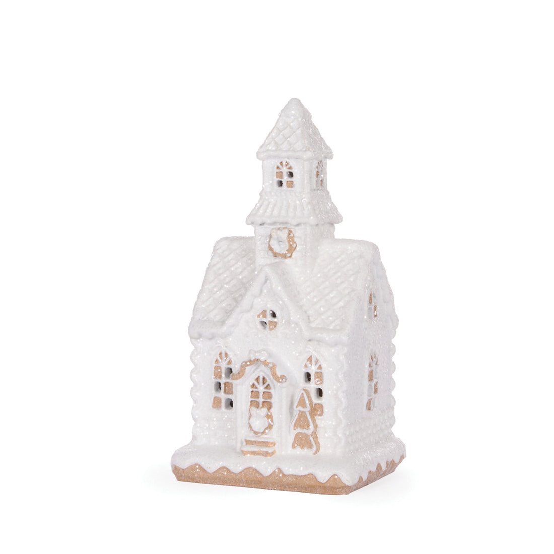 LED White Gingerbread Chapel - 25cm