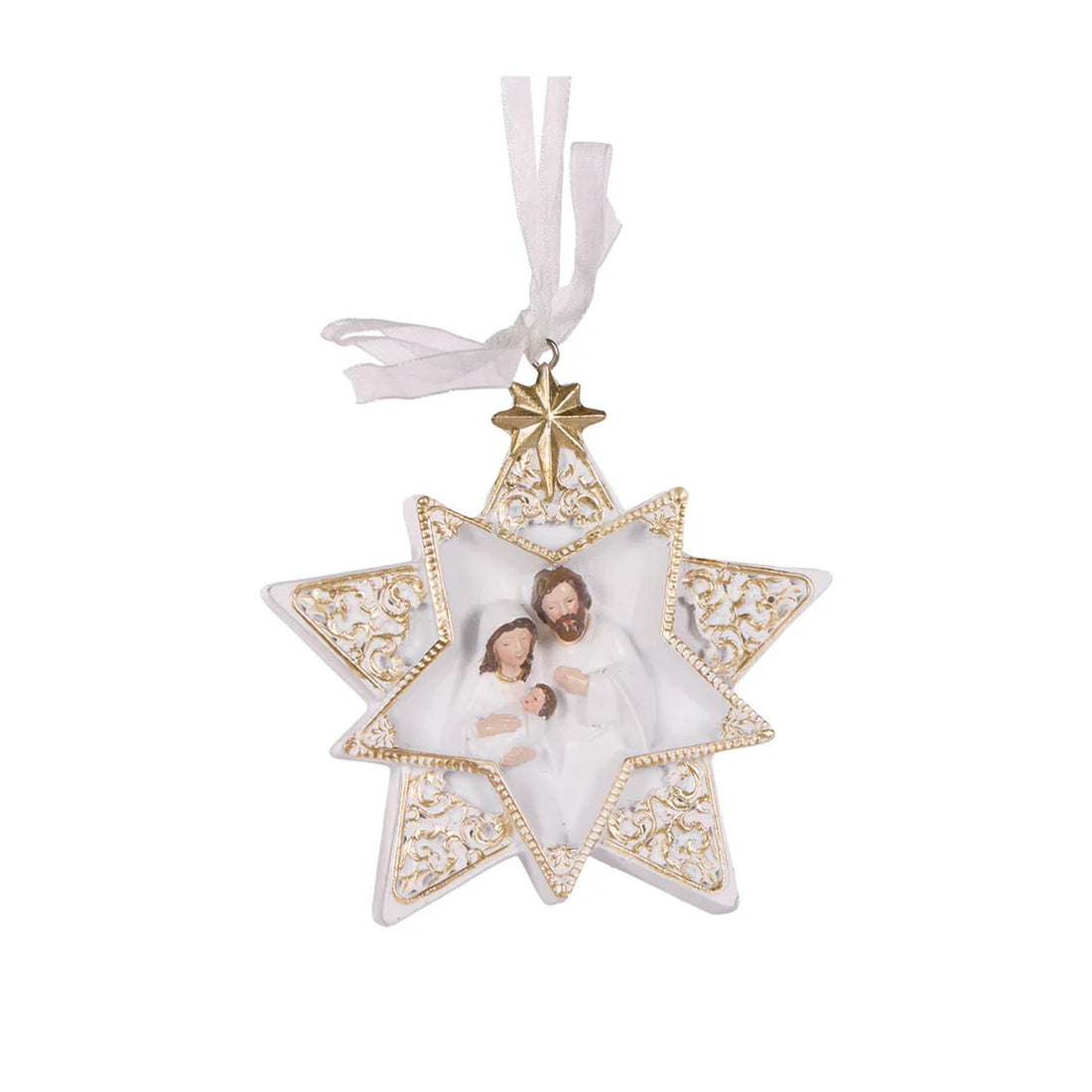 White & Gold Star Nativity Hanging