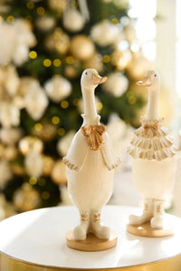 Ivory & Gold Regal Duck With Cape