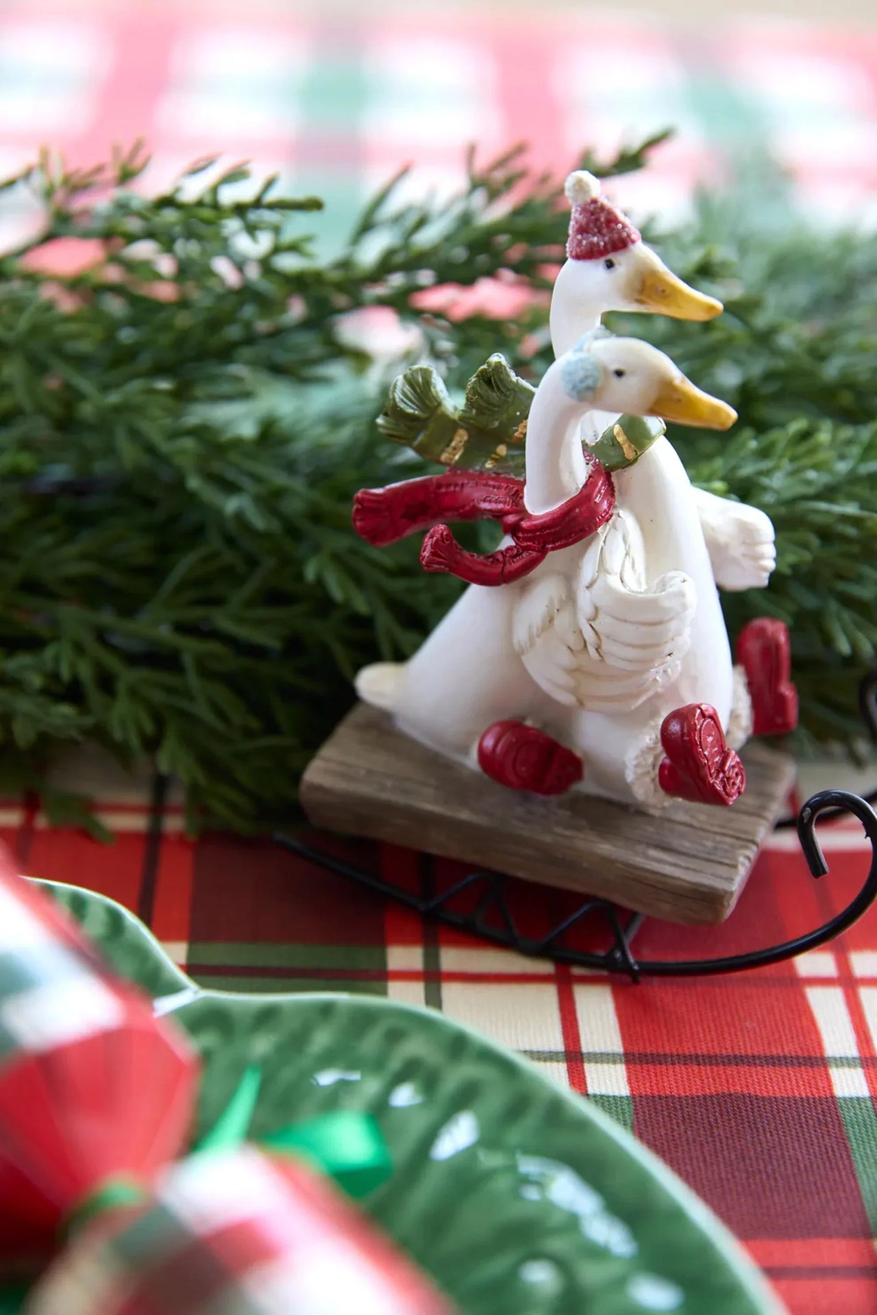 Sledding Festive Ducks - 11x5.5x13.5 cm