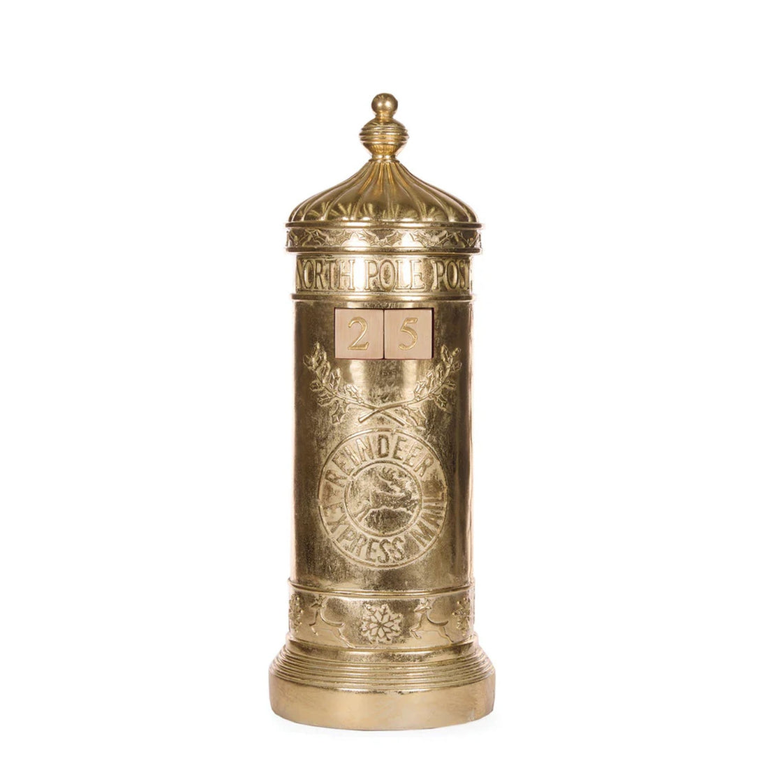 Gold Mailbox Countdown 13x13x36cm