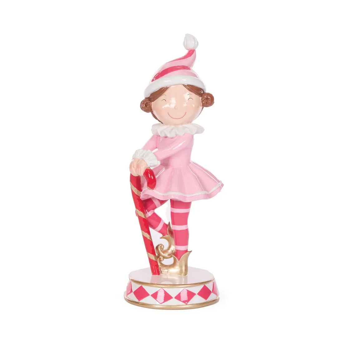 Cheeky Elf With Candy Cane 10.5x12.5x28.5cm