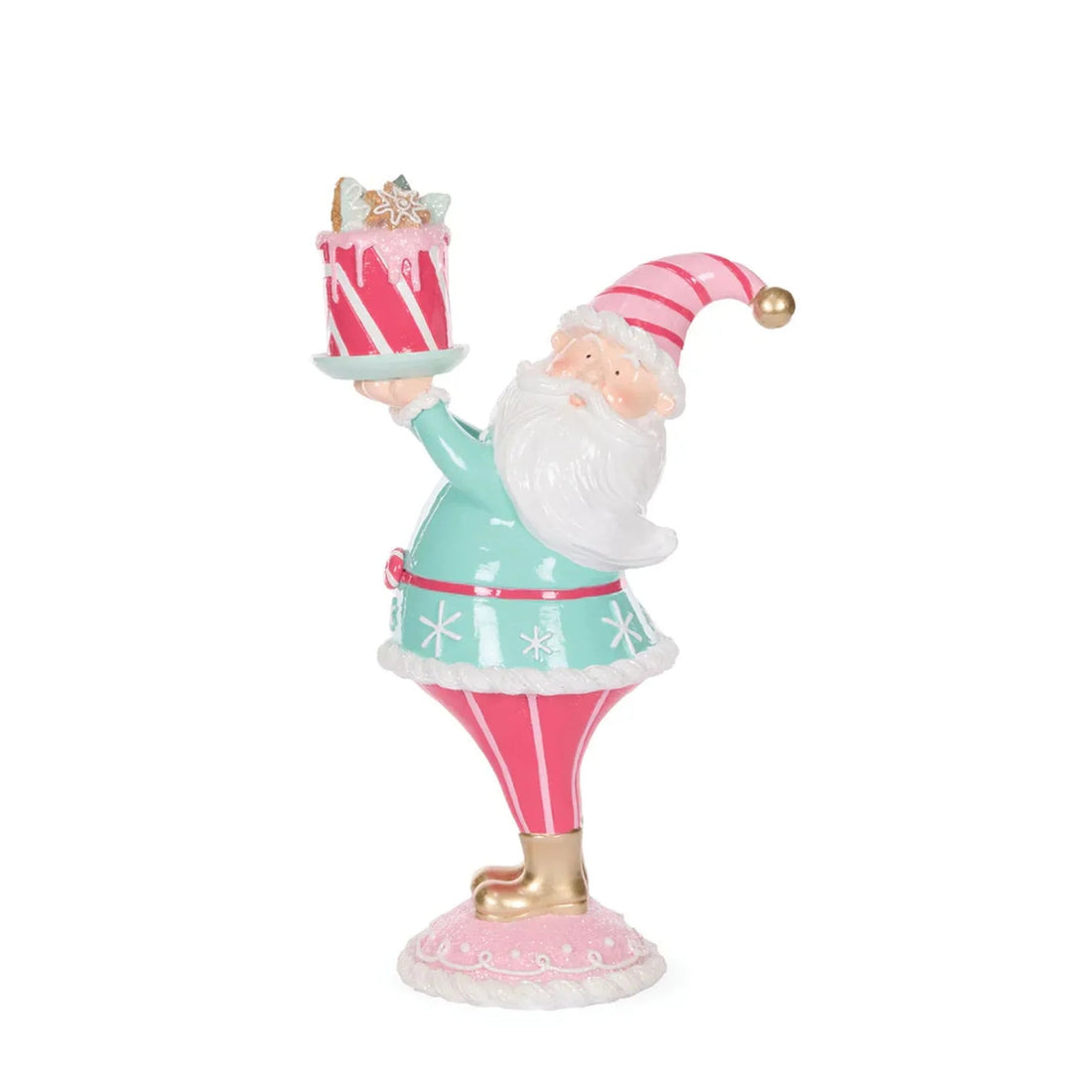 Cheeky Santa With Cake 20x13x34cm