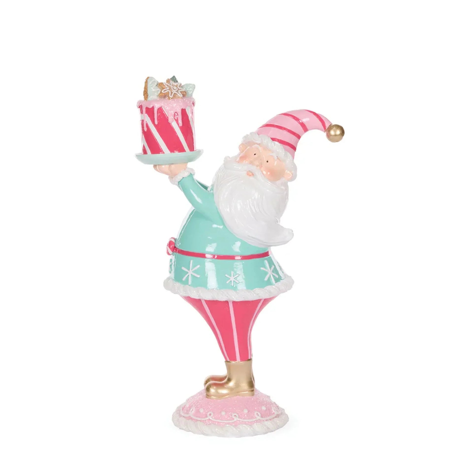 Cheeky Santa With Cake 20x13x34cm