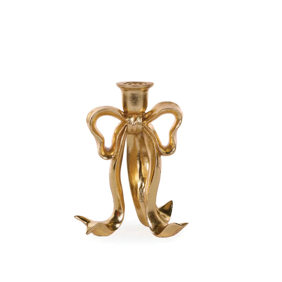 Gilded Bow Candle Holder 15x12x20cm