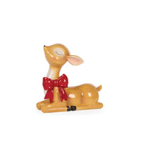 Sitting Retro Reindeer With Bow  19.5x10.5x19cm