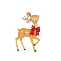 Standing Retro Reindeer With Bow  20.5x12.5x31cm