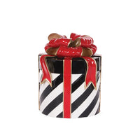 Black Striped Present  20.5x20.5x25.5cm