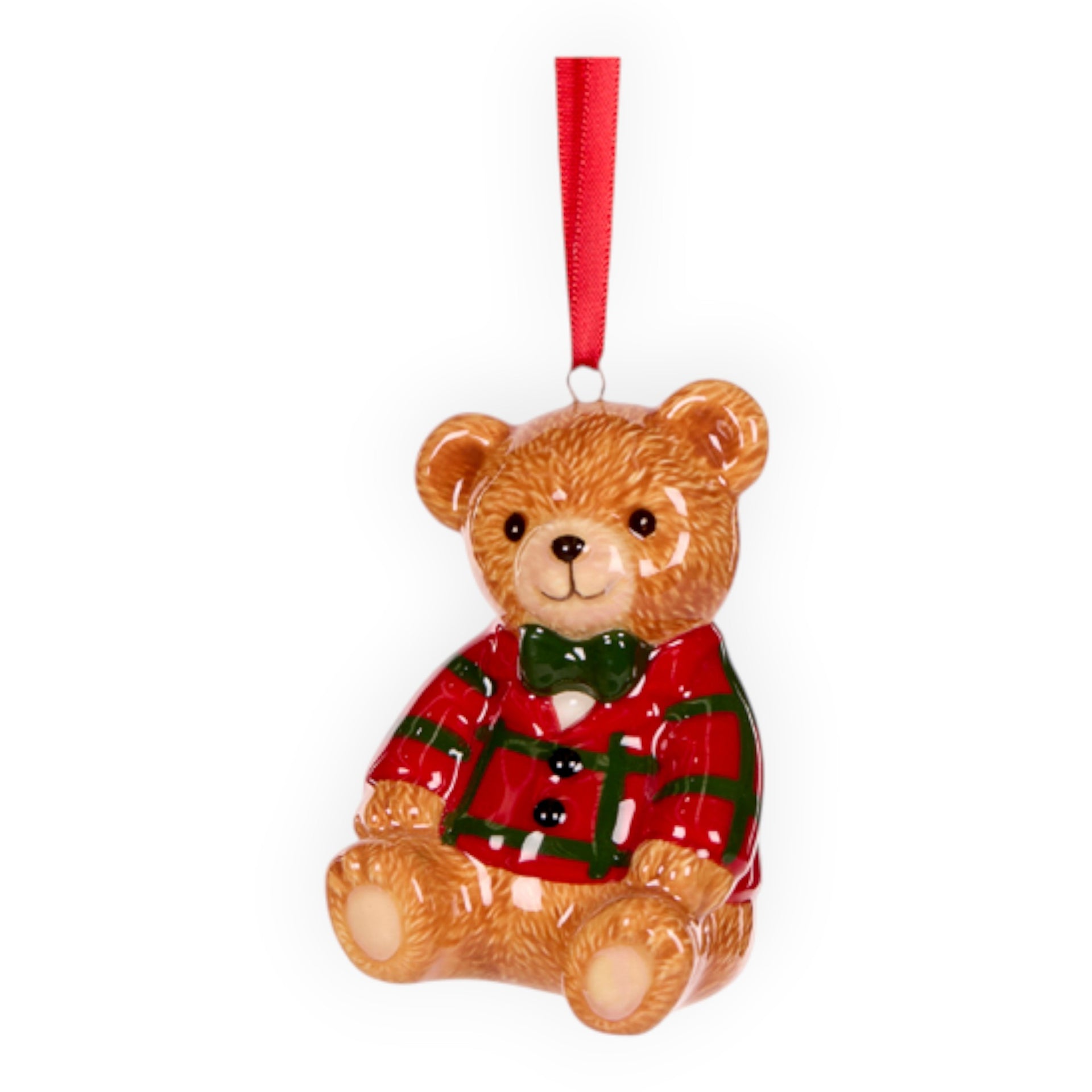 Ceramic Teddy Bear Ornaments - Assorted