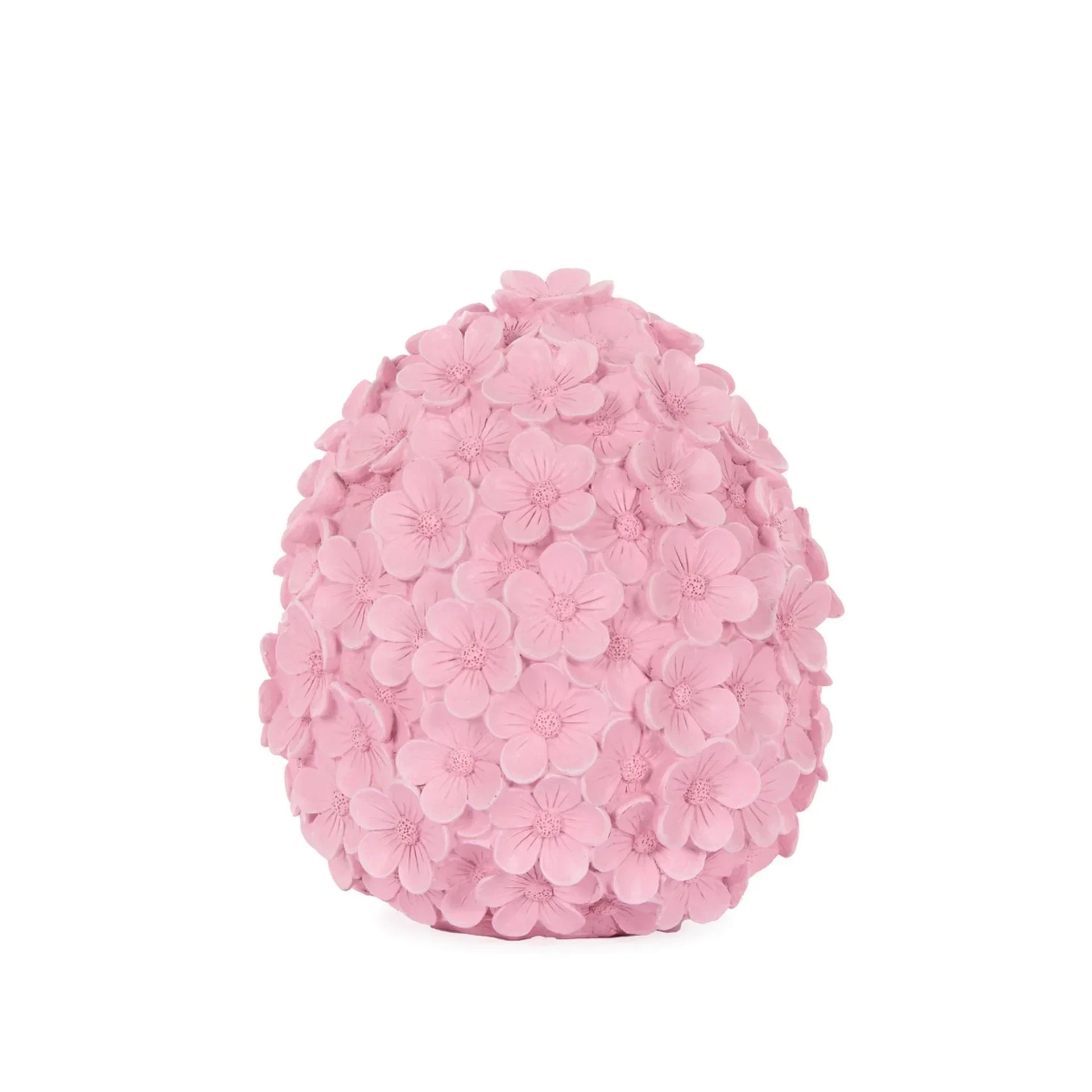 Pink floral egg-shaped home decor with delicate blossoms, perfect for elegant interior styling