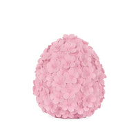Pink floral egg-shaped home decor with delicate blossoms, perfect for elegant interior styling