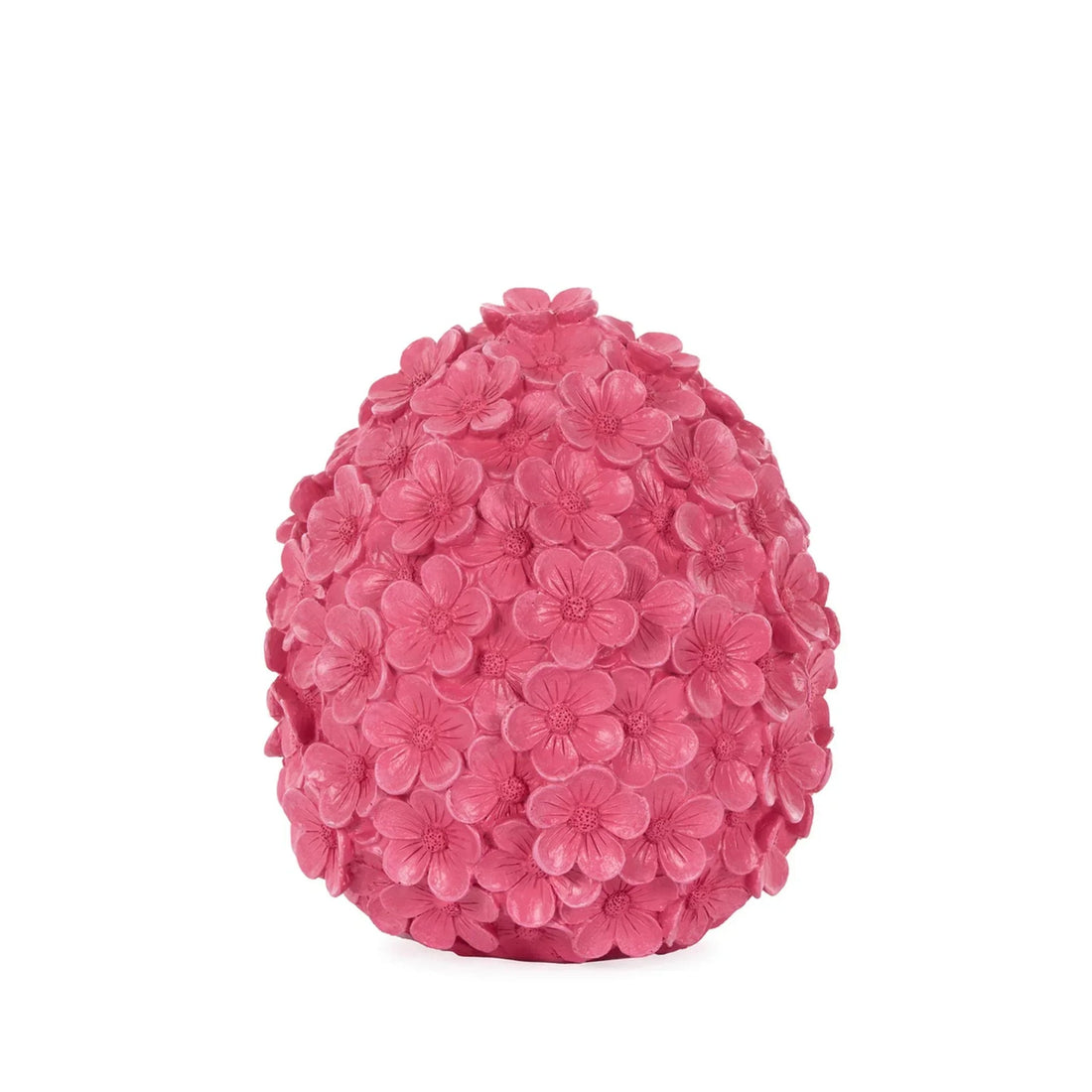 Pink floral egg-shaped home decor with 3D blossom details, perfect for elegant interior styling