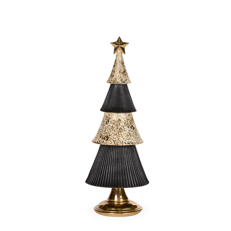 Black and Gold Layered Tree - 32cm