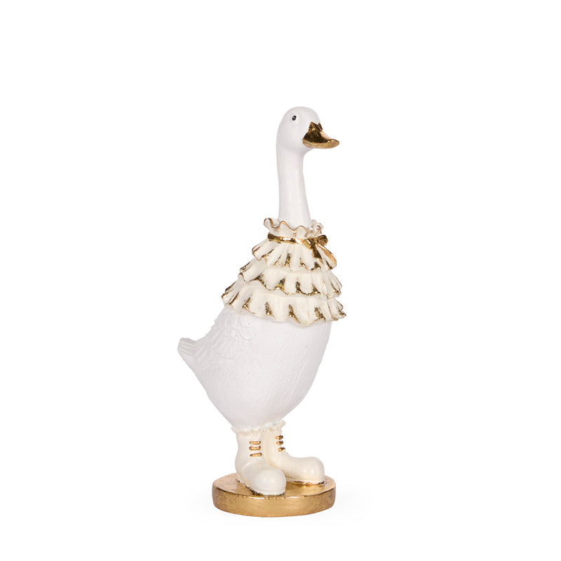 White and Gold Regal Duck With Cape