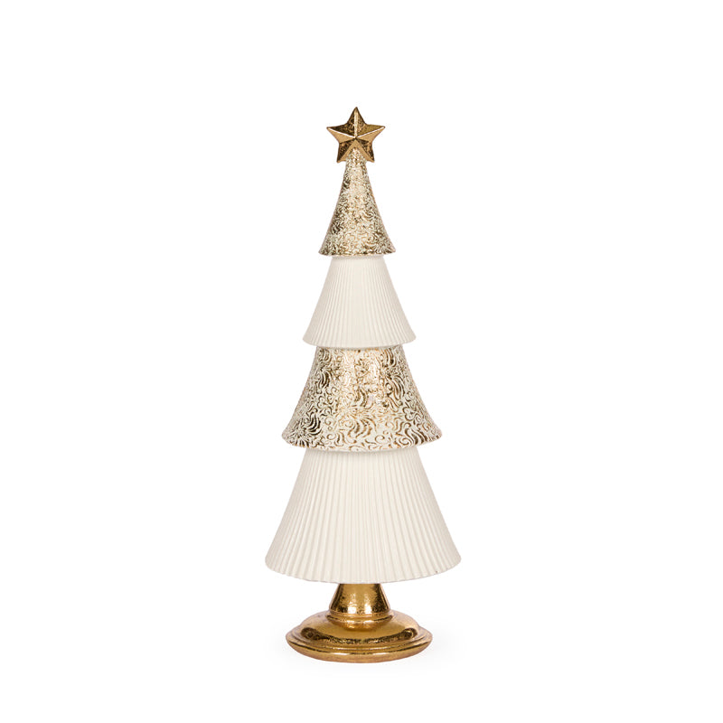 White and Gold Layered Tree - 32cm