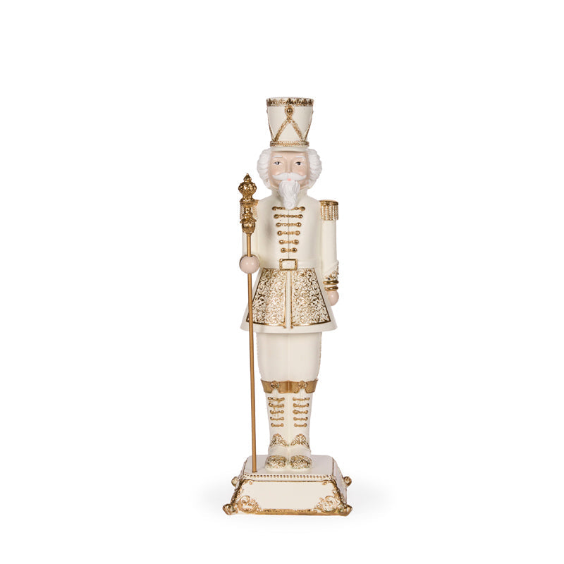 White and Gold Nutcracker - 42cm