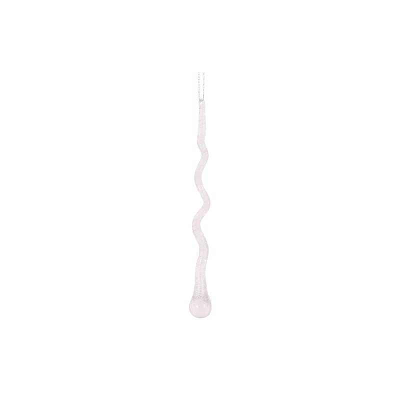 Frosted Wavy Drop Icicle - 20cm