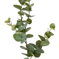 Artificial eucalyptus branch with lush green leaves for home décor and vintage styling