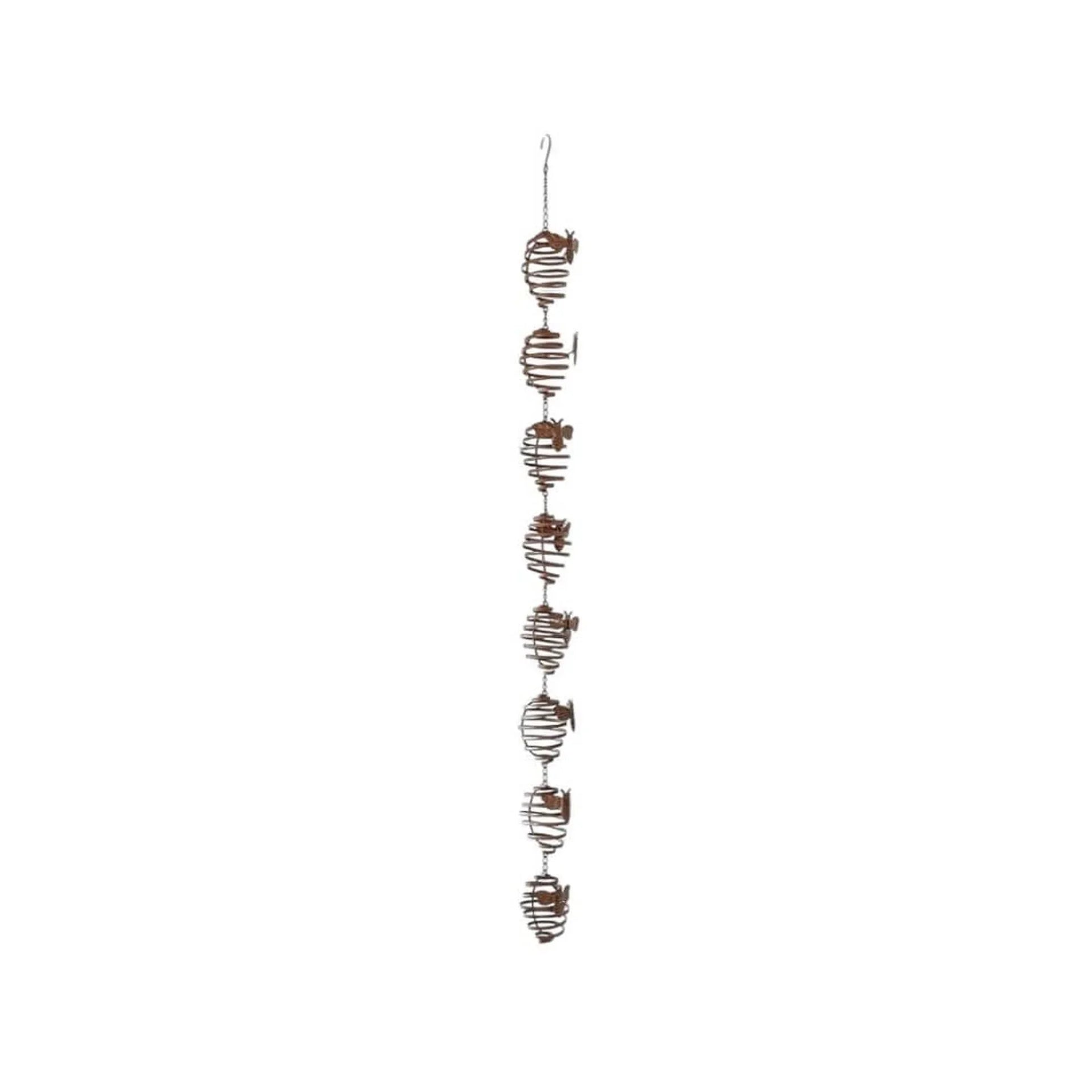 Rustic wire owl wind chime for garden or home decor, vintage-inspired hanging ornament