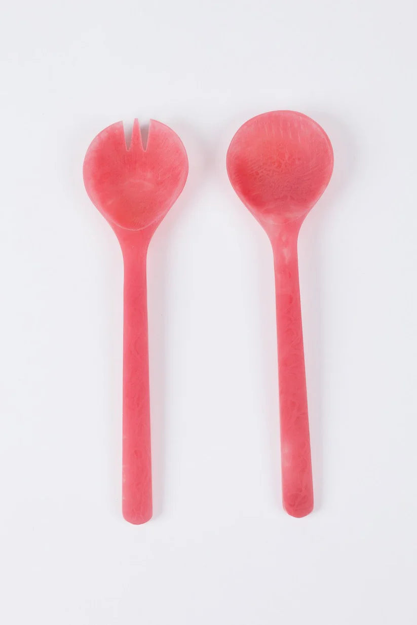 Lorne Salad Servers Pink