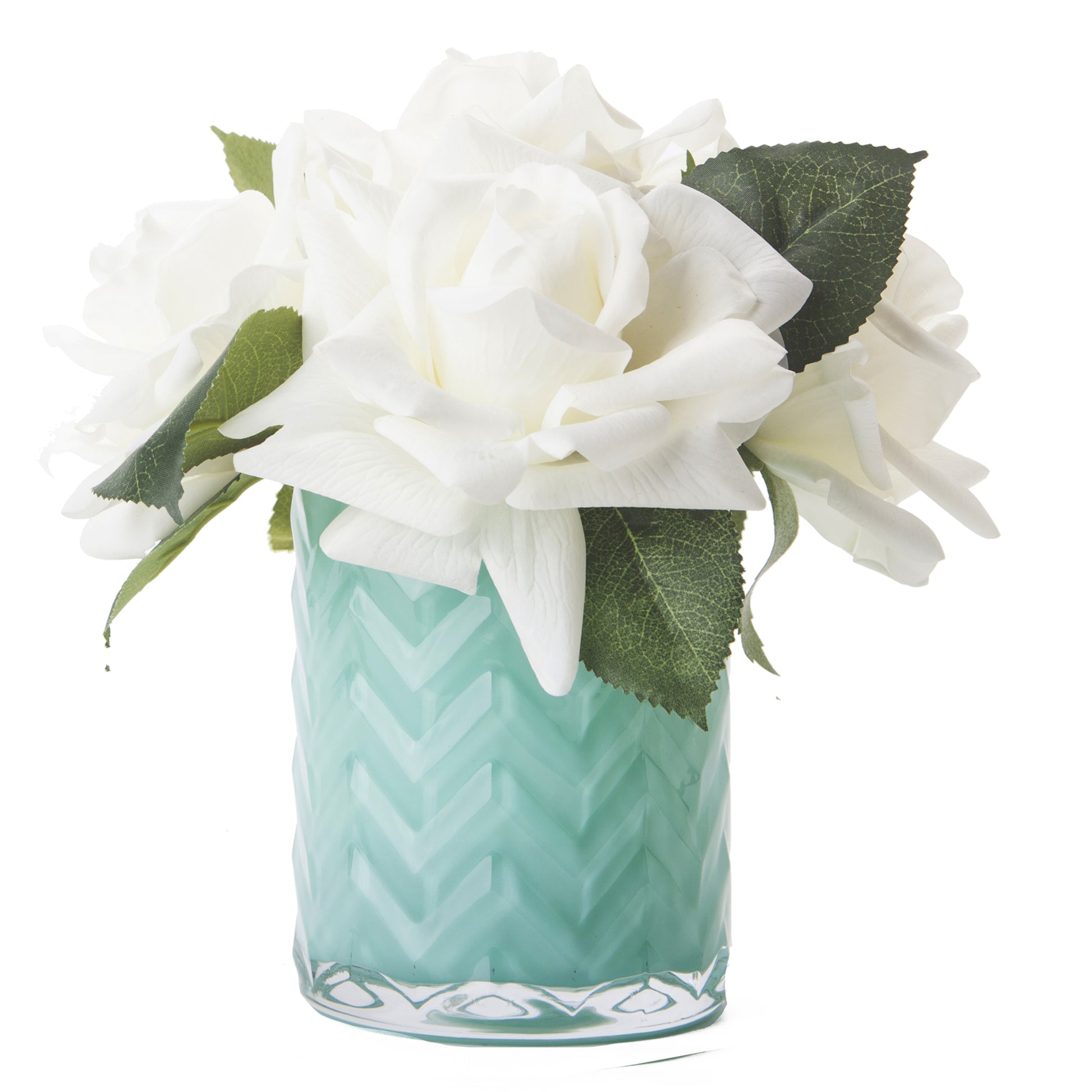 Cote Noire Jade Herringbone with White Roses