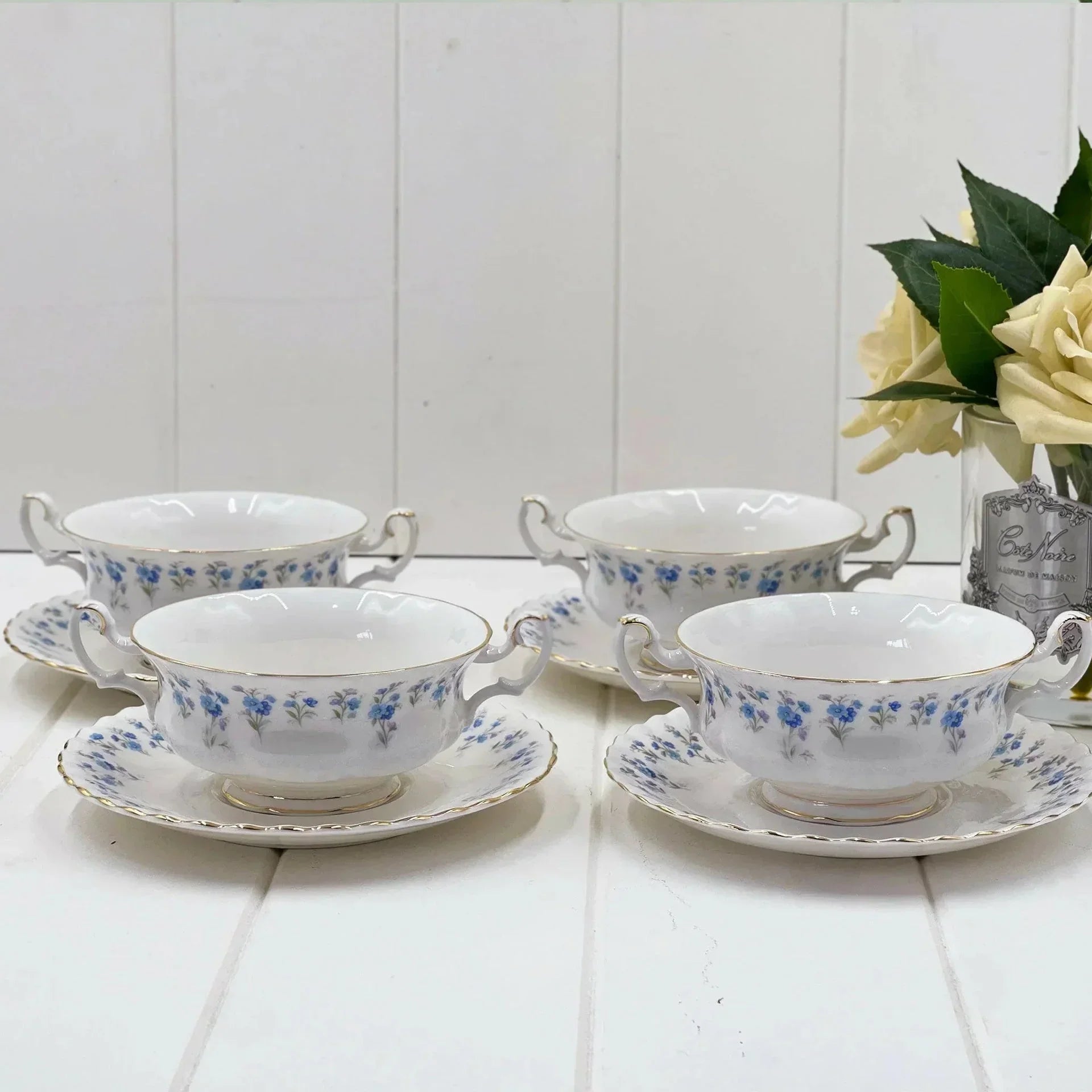 Royal Albert Vintage Memory Lane Soup Coupes (Set 4) - Exquisite Homewares 