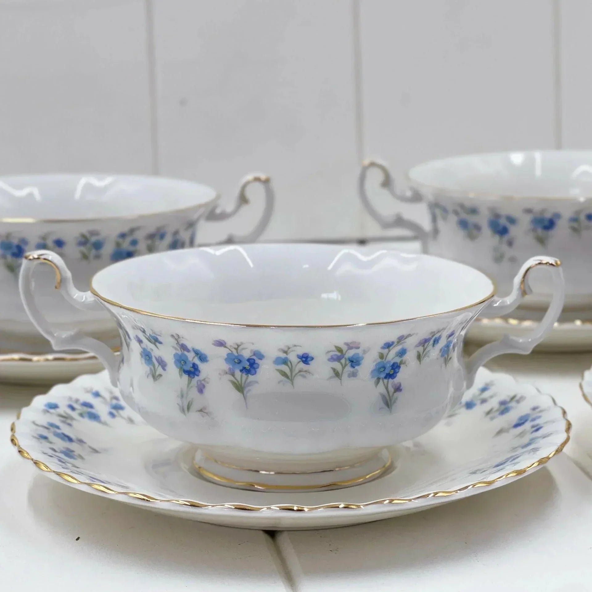 Royal Albert Vintage Memory Lane Soup Coupes (Set 4) - Exquisite Homewares 