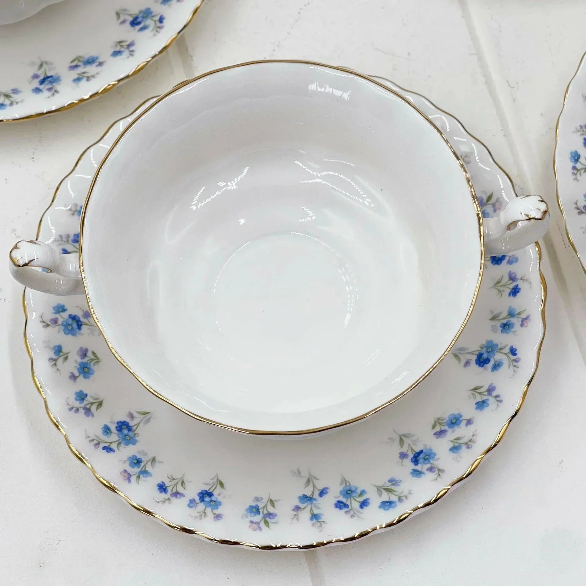 Royal Albert Vintage Memory Lane Soup Coupes (Set 4) - Exquisite Homewares 