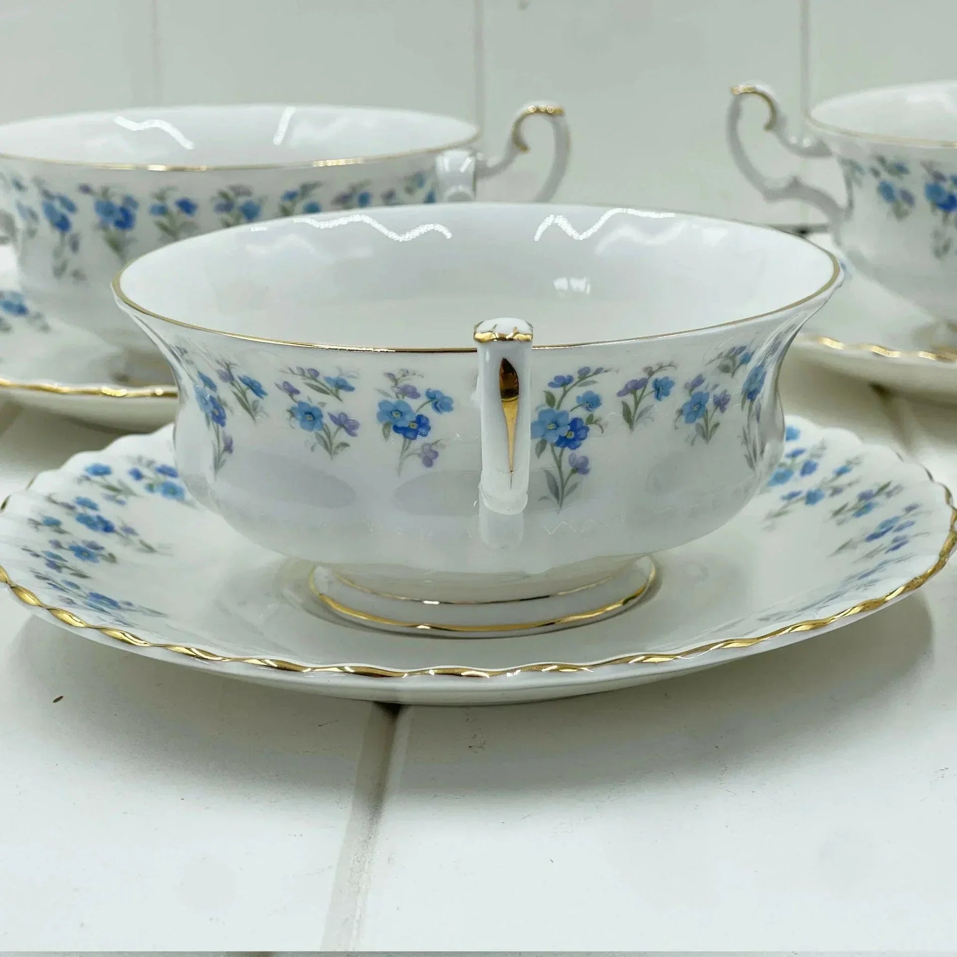 Royal Albert Vintage Memory Lane Soup Coupes (Set 4) - Exquisite Homewares 