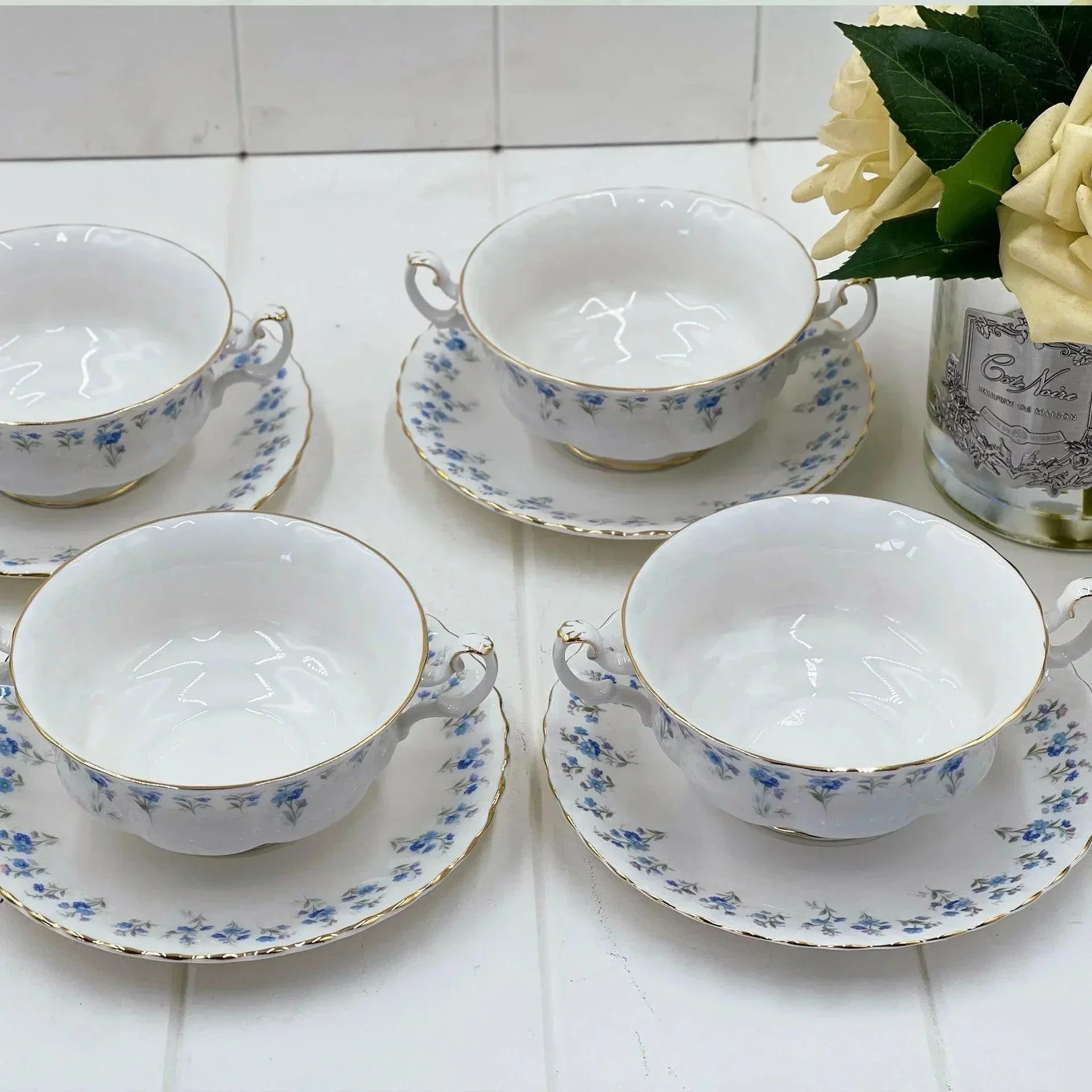 Royal Albert Vintage Memory Lane Soup Coupes (Set 4) - Exquisite Homewares 