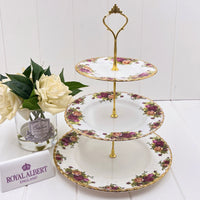 Royal Albert Vintage Old Country Roses Three Tier Cake Stand