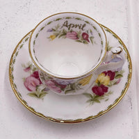 Royal Albert Vintage Flower of the Month April Demitasse Duo