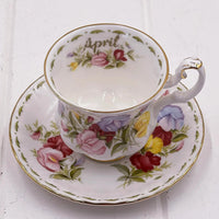 Royal Albert Vintage Flower of the Month April Demitasse Duo