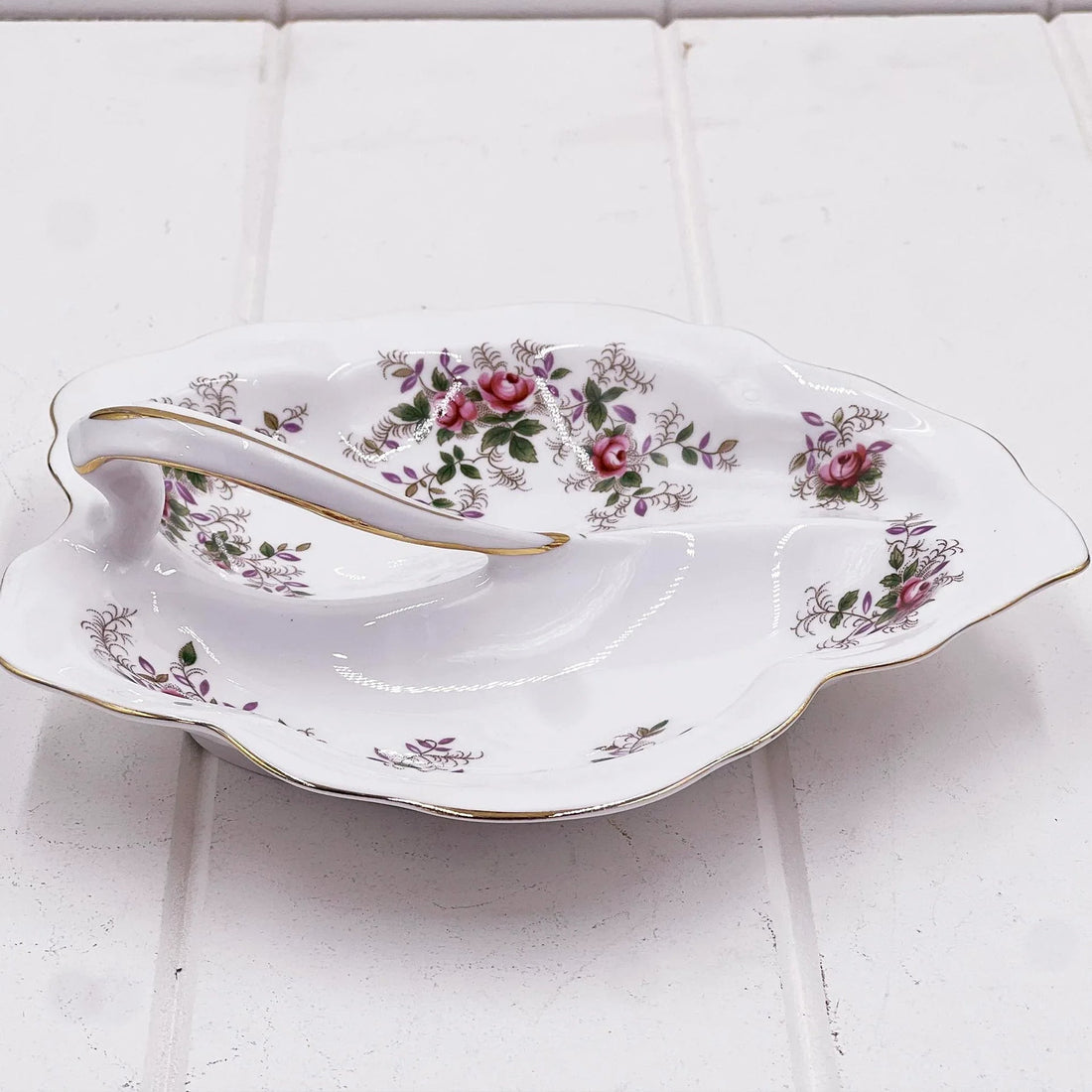 Royal Albert Vintage Lavender Rose Divided Dish - English Fine Bone China