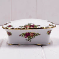 Royal Albert Old Country Roses Large Trinket Box - Vintage England 14cm