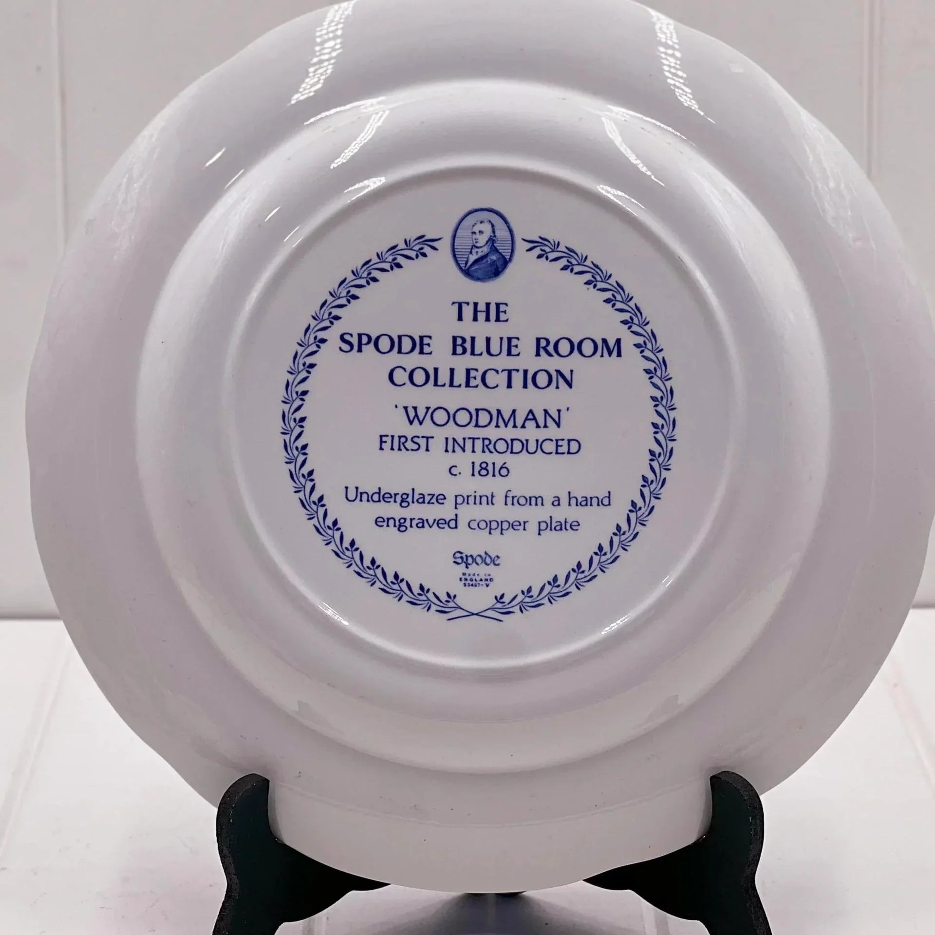 Spode Blue Room Collection Woodman Plate - Georgian Transferware 26cm