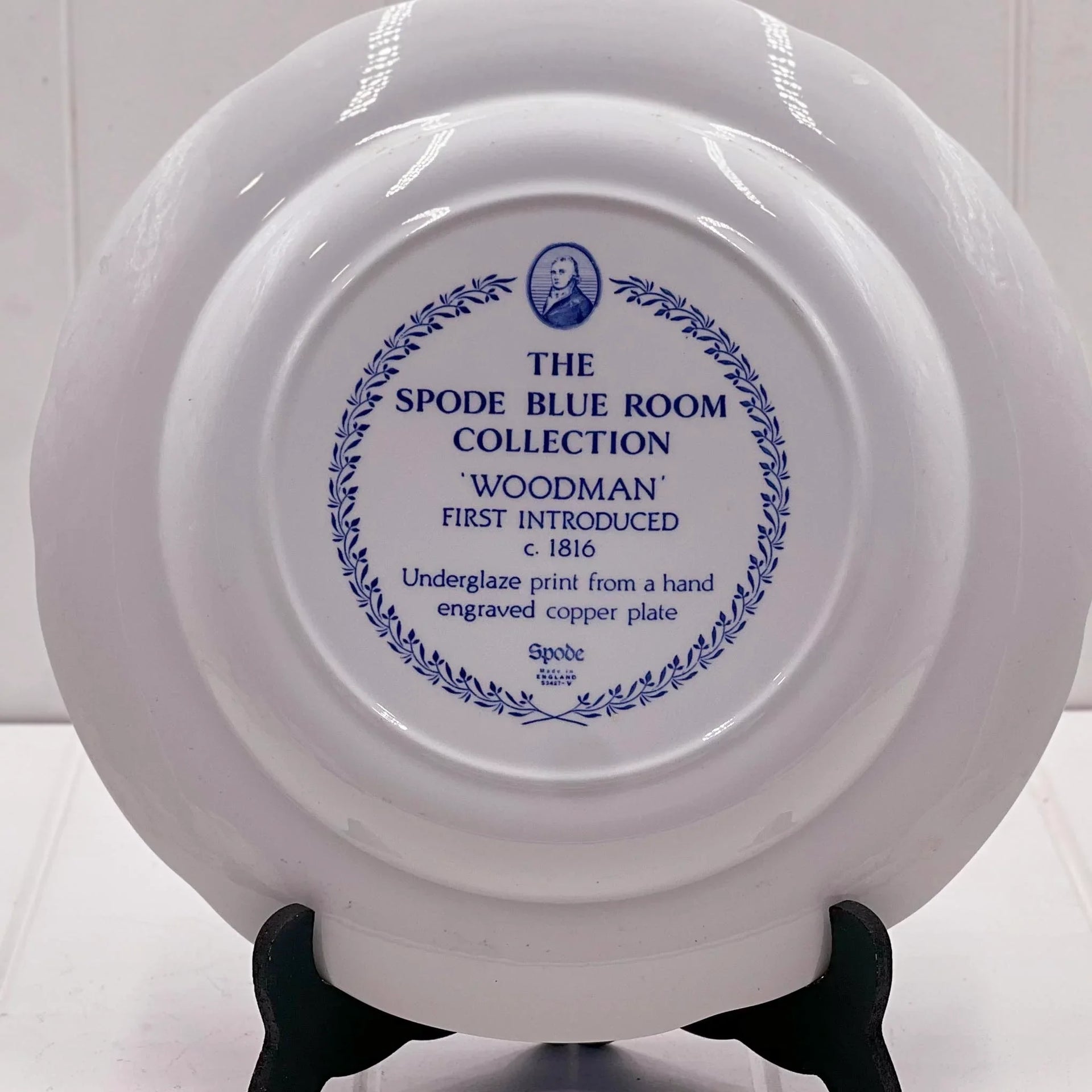 Spode Blue Room Collection Woodman Plate - Georgian Transferware 26cm