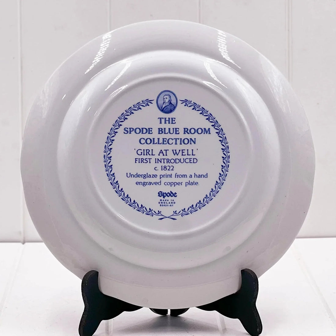 Spode Blue Room Collection Girl at Well Plate - Georgian Transferware 26cm