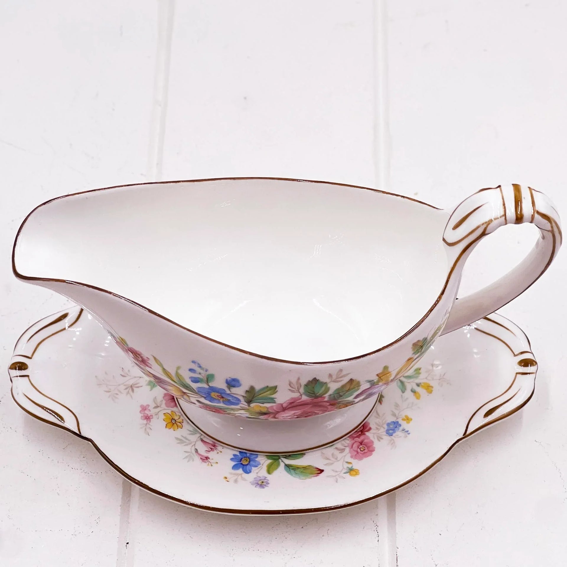 Paragon Queens Garden Gravy Boat and Saucer
