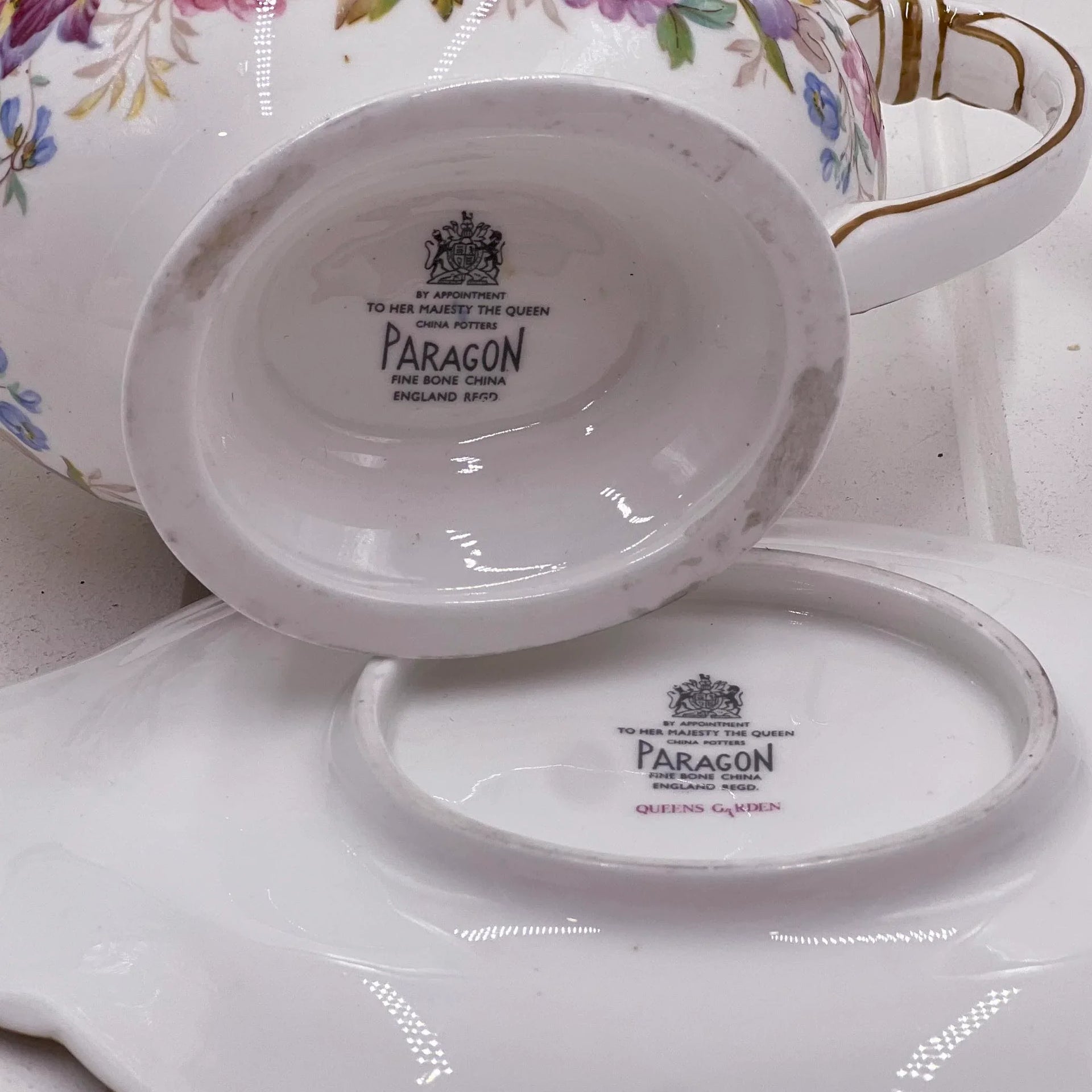 Paragon Queens Garden Gravy Boat and Saucer