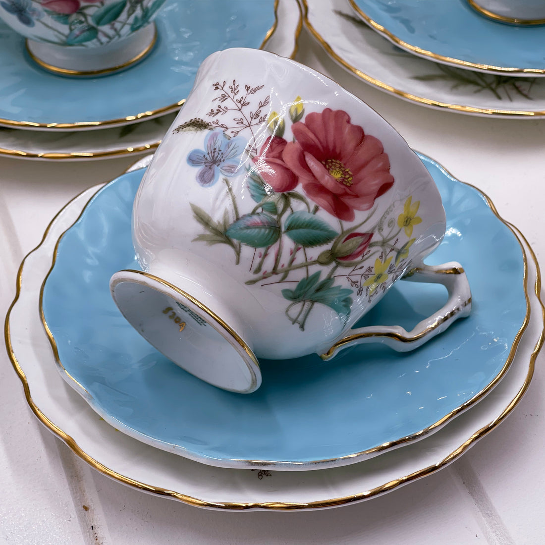 Aynsley Pattern 5304 Turquoise Tea Set