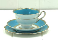 Royal Albert 1097 Blue Trio - Turquoise Border England Bone China