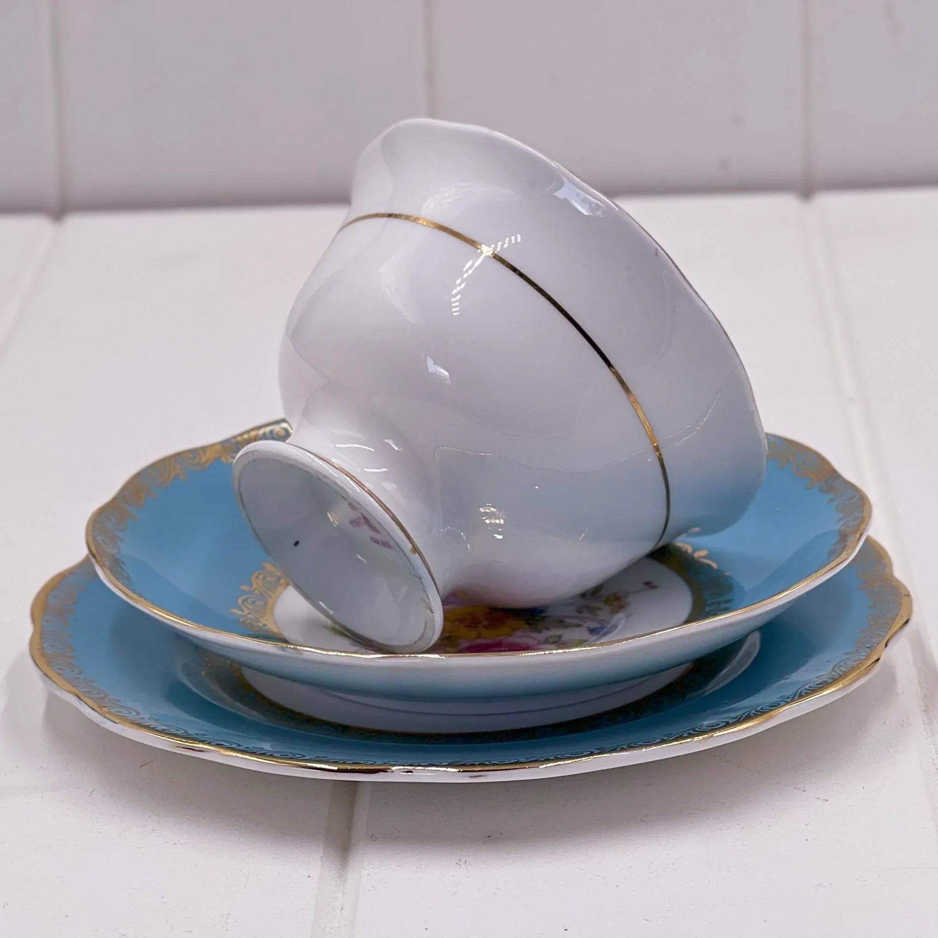 Royal Albert 1097 Blue Trio - Turquoise Border England Bone China