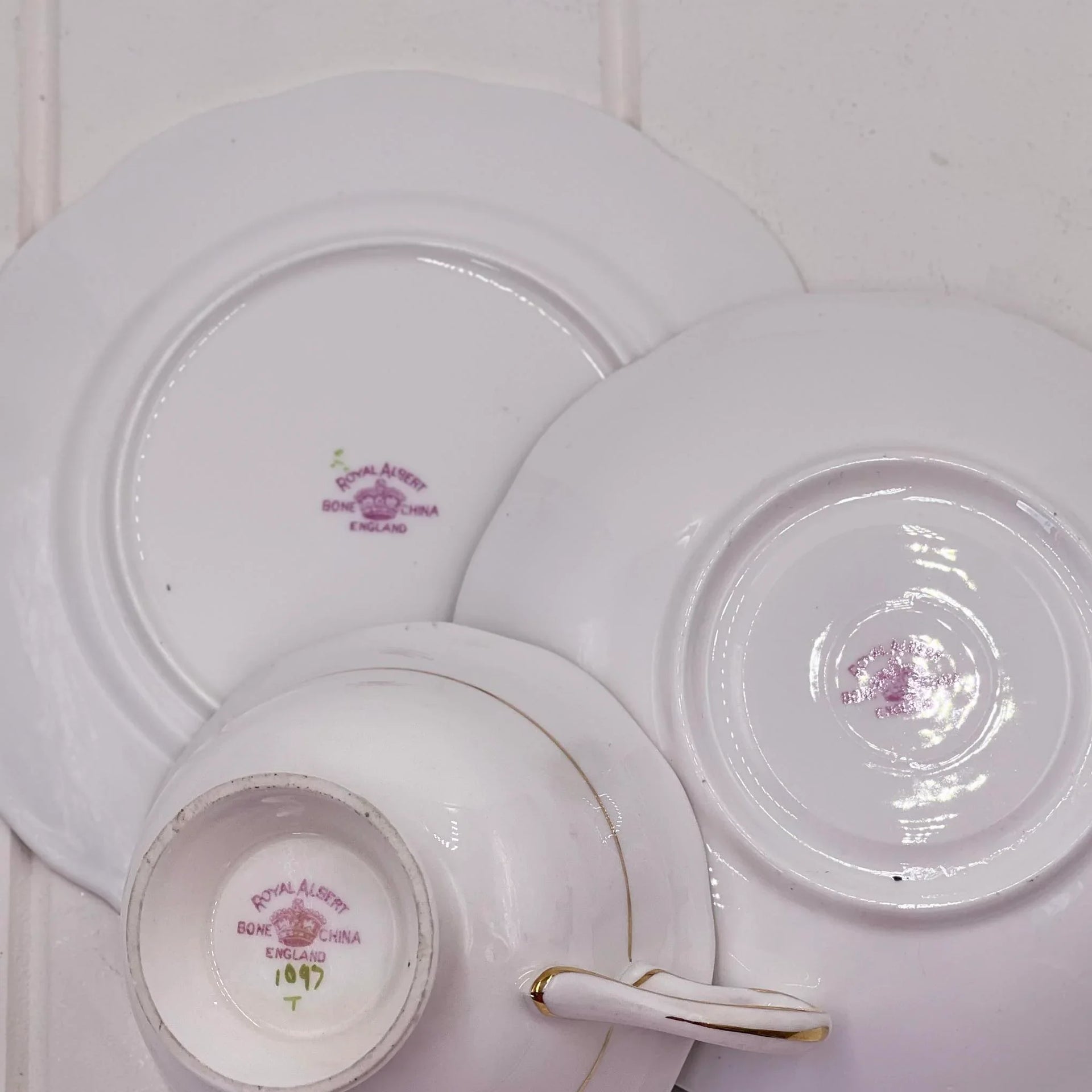 Royal Albert 1097 Blue Trio - Turquoise Border England Bone China