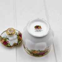 Royal Albert Vintage Old Country Roses Preserve/Jam/Sugar Pot and Spoon