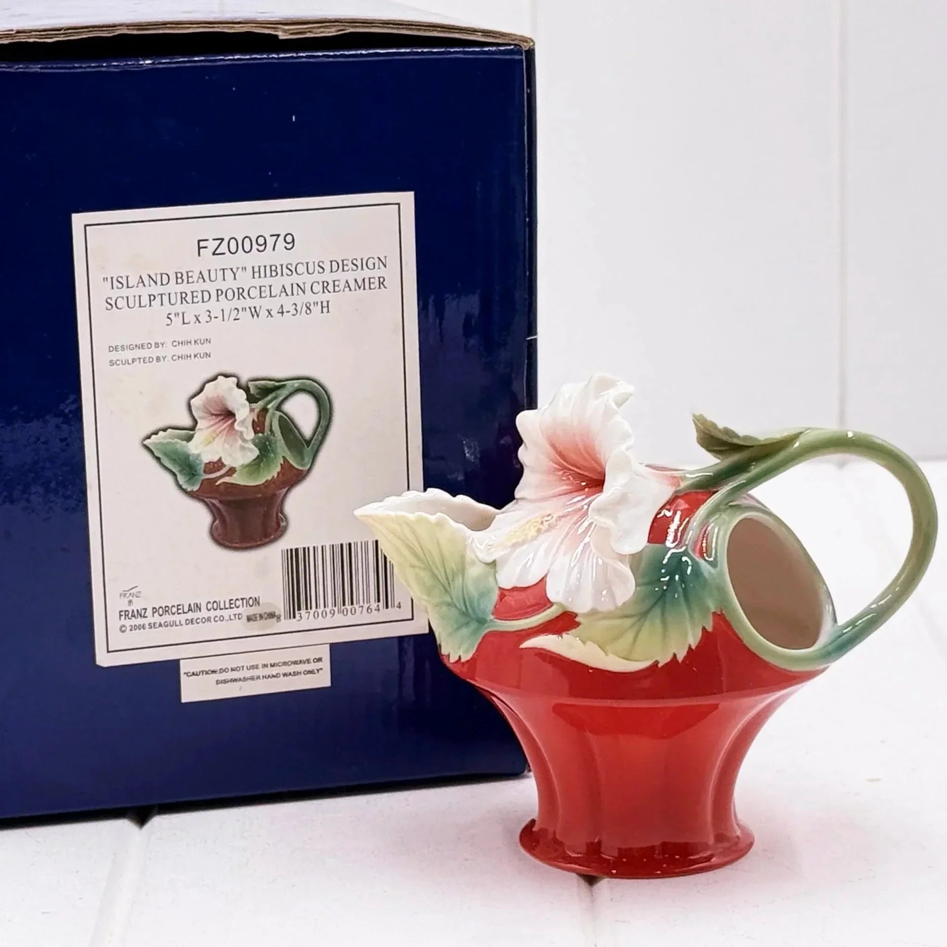 Franz Island Beauty Hibiscus Flower Porcelain Creamer