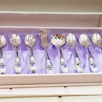 Vintage Japanese Purple Floral Serving Set (8 pieces)