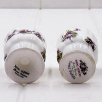 Royal Albert Bone China Sweet Violets egg cups, vintage floral design, England
