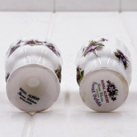 Royal Albert Bone China Sweet Violets egg cups, vintage floral design, England